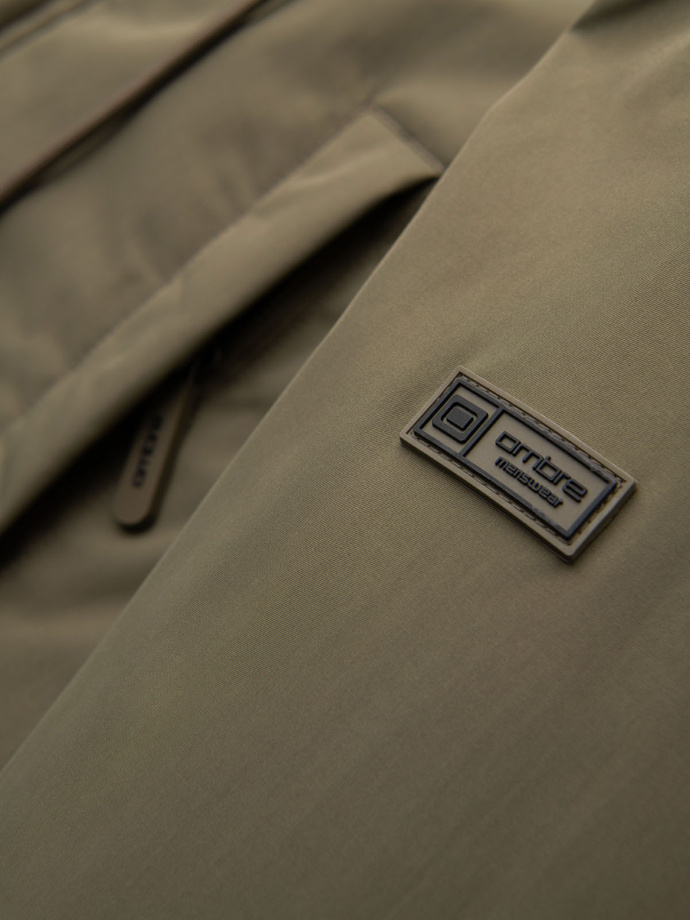 Klasyczna męska długa kurtka typu parka – oliwkowa V3 OM-JAPJ-0313