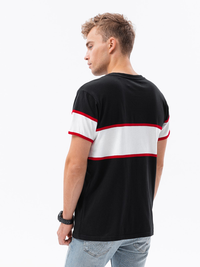 T-shirt męski bawełniany - czarny V2 S1629