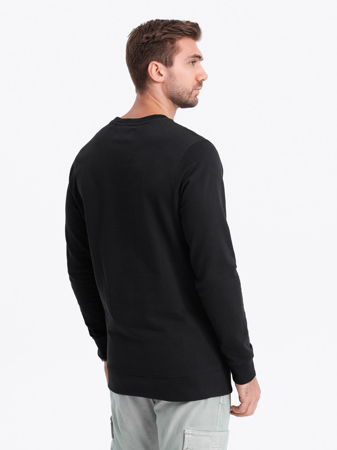 Bluza męska bez kaptura z przeszyciami - czarna V10 B1278