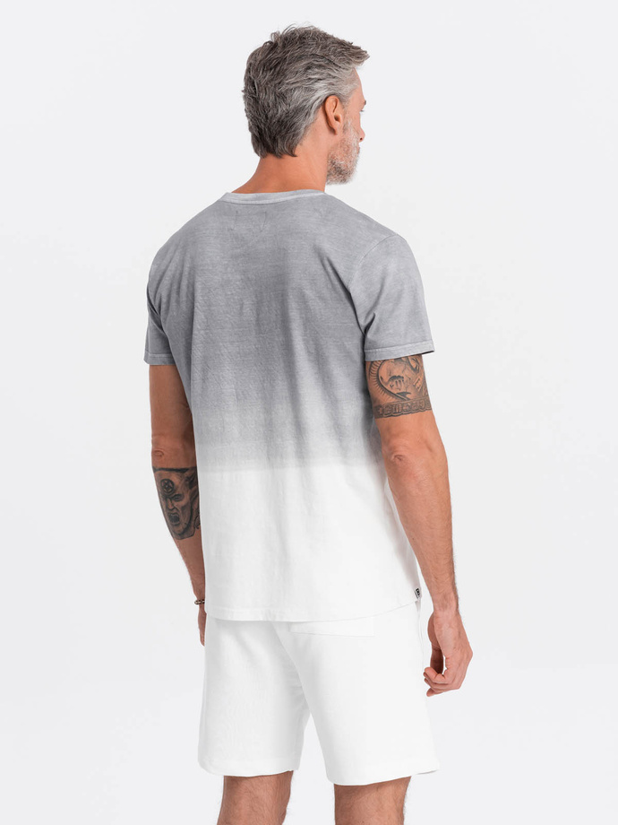 T-shirt męski cieniowany - szary V4 S1624