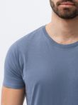 T-shirt męski bawełniany BASIC - jeansowy V7 S1370
