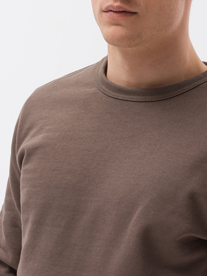 Bluza męska bez kaptura bawełniana - brązowa B1146