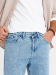 Marmurkowe męskie spodnie jeansowe CARROT FIT – jasnoniebieskie V1 OM-PADP-0225