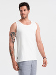Męska bawełniana koszulka tank top BASIC – biała V1 OM-TSBT-0192
