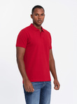 Komplet męskich t-shirtów bawełnianych polo BASIC – granatowy/biały/czerwony V3 OM-POBS-0133