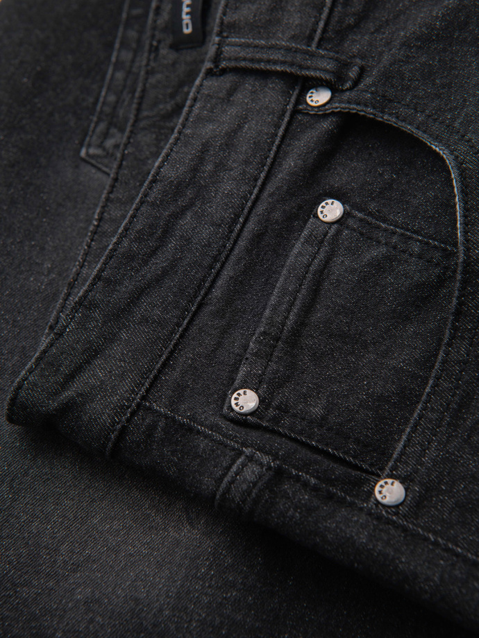 Szorty jeansowe męskie z podwiniętą nogawką - czarne V3 OM-SRDS-0164