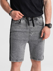 Krótkie spodenki męskie jeansowe - szare V4 W363