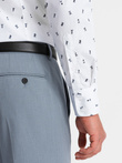 Męska koszula bawełniana we wzory SLIM FIT - biała V2 OM-SHCS-0151