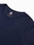T-shirt męski bawełniany BASIC - granatowy V2 S1370
