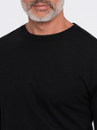 Longsleeve męski BASIC z okrągłym dekoltem - czarny V1 OM-LSBL-0106