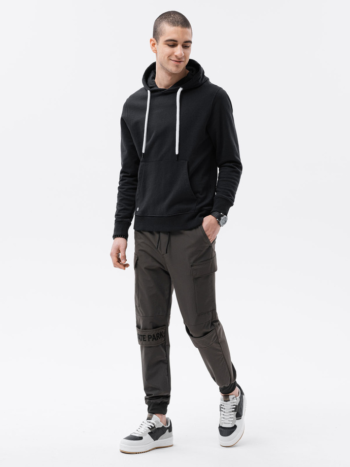 Bluza męska kangurka z kapturem - czarna V2 B1147