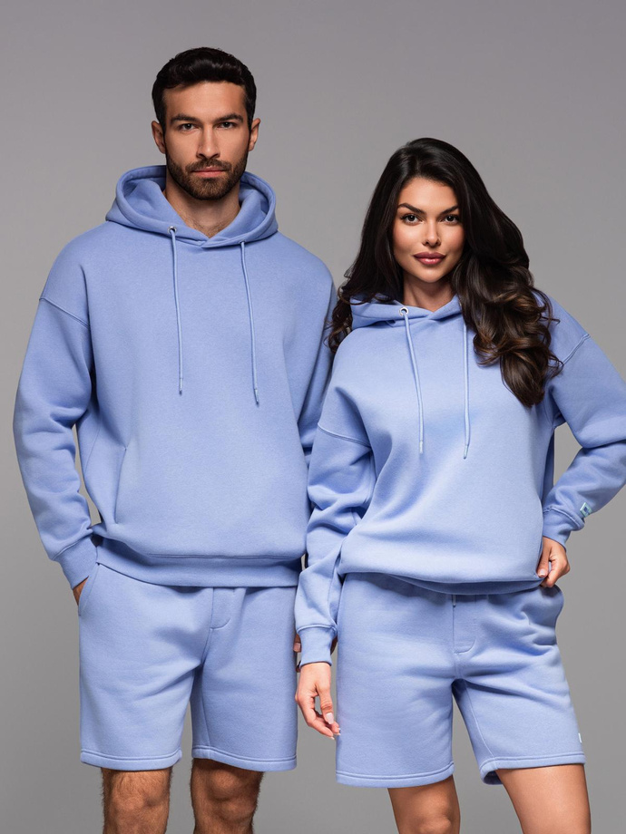 Dresowa bluza unisex z kapturem i kieszeniami – lawendowa V9 OU-SNBC-0105