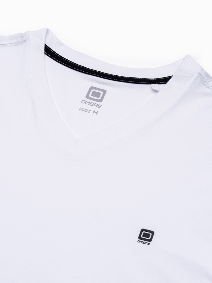 Klasyczny męski longsleeve z długimi rękawami - biały V1 L134
