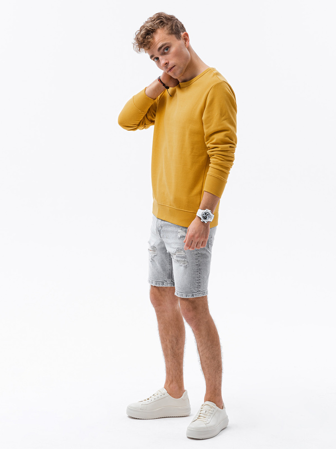 Bluza męska bez kaptura bawełniana - musztardowa B1146