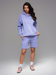 Komplet dresowy UNISEX bluza z kapturem + szorty w stylu athleisure – lawendowe V9 Z110