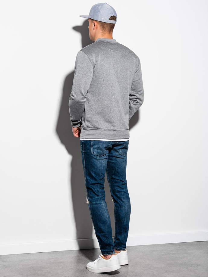 Bluza męska rozpinana bez kaptura - szary melanż V3 B1077