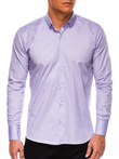 Koszula męska z długim rękawem SLIM FIT - wrzosowa K504