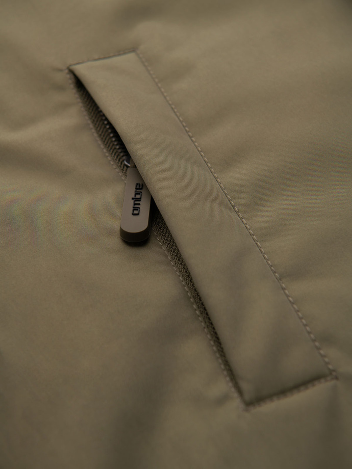 Klasyczna męska długa kurtka typu parka – oliwkowa V3 OM-JAPJ-0313