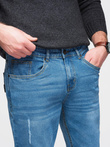 Męskie jeansowe z przetarciami REGULAR FIT - niebieskie V3 OM-PADP-0241