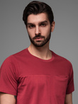T-shirt LOOSE FIT męski z kieszonką – czerwony V3 OM-TSCT-0171