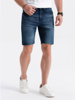 Krótkie spodenki męskie jeansowe - ciemnoniebieskie V3  OM-SRDS-0113