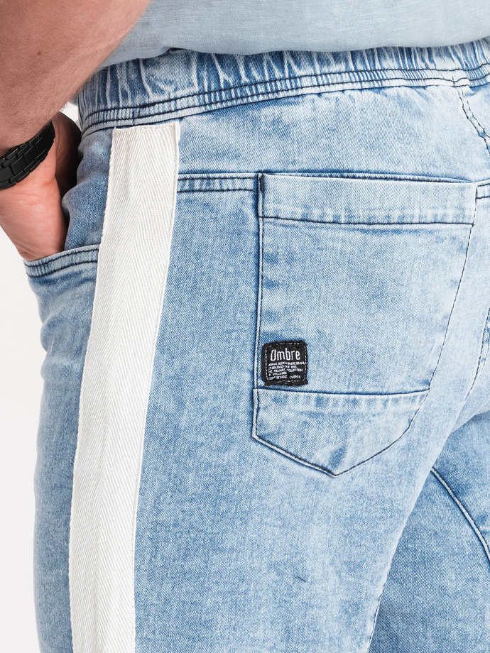 Krótkie spodenki męskie jeansowe - jasny jeans V1 W363
