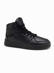 Męskie buty sneakersy z wysoką cholewką – czarne V6 OM-FOSH-0139