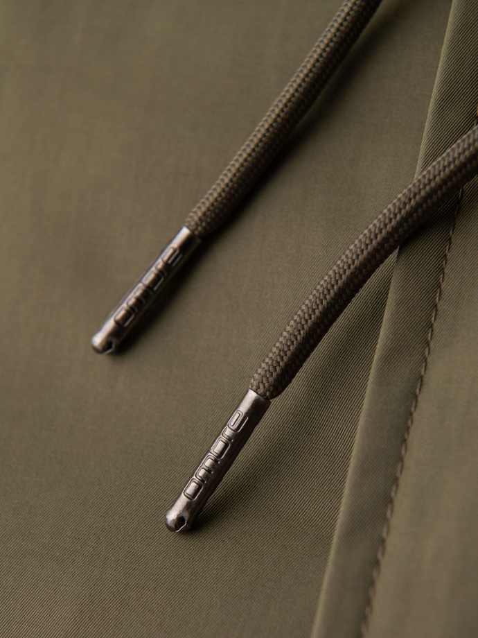 Klasyczna męska długa kurtka typu parka – oliwkowa V3 OM-JAPJ-0313