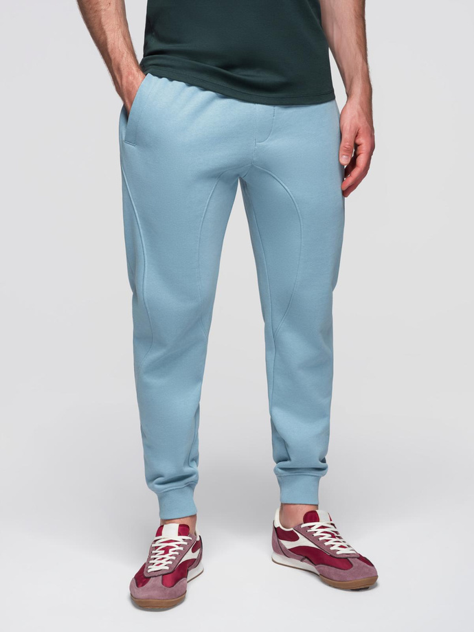 Męskie spodnie dresowe typu jogger - niebieskie V7 OM-PABS-0173