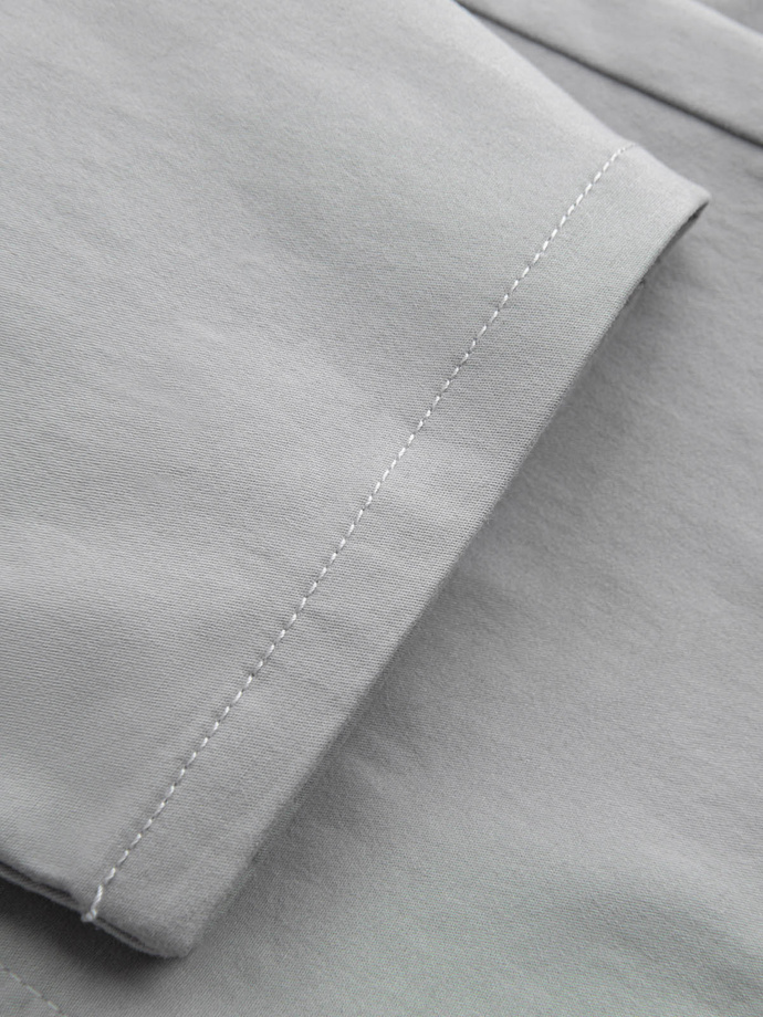 Spodnie męskie chino z ozdobną taśmą w pasie SLIM FIT – szare V6 OM-PACP-0118