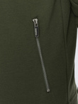 Bluza męska rozpinana z kapturem - oliwkowa V1 OM-SSZP-22SS-010