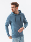 Bluza męska z kapturem - niebieska B1155