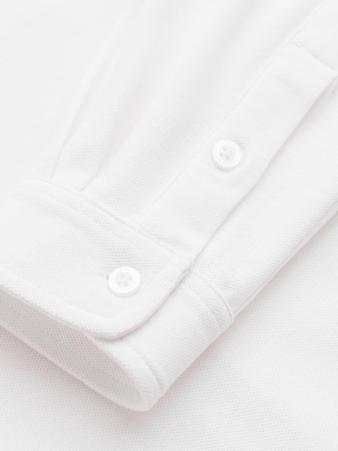 Męska koszula bawełniana SLIM FIT ze stójką w kolorowe paski – biała V1 OM-SHCS-0178