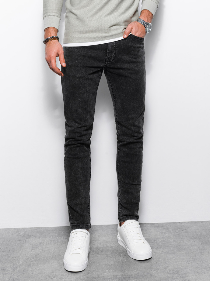Spodnie męskie jeansowe SKINNY FIT - czarne V6 P1062