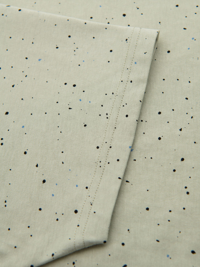 T-shirt męski bawełniany z nadrukiem i okrągłym dekoltem – miętowy V3 OM-TSFP-0186