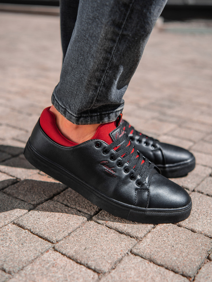 Półbuty męskie sneakersy - czarne V1 T333