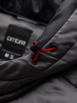 Lekko ocieplona pikowana kurtka męska z satynowym wykończeniem – grafitowa V14 OM-JALP-0180