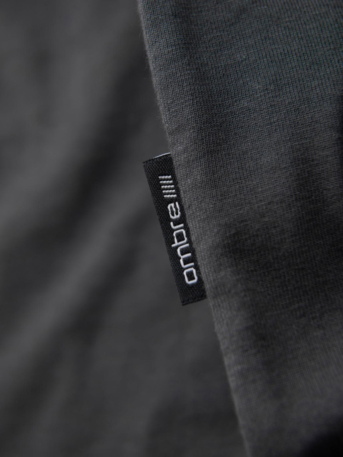 Męski klasyczny bawełniany T-shirt BASIC - grafitowy V15 OM-TSBS-0236