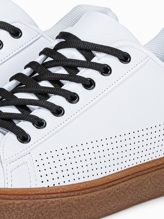 Buty męskie trampki - białe T359