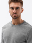 Bluza męska bez kaptura BASIC - szary melanż V2 B978