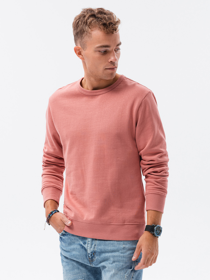 Bluza męska bez kaptura bawełniana - różowa B1146