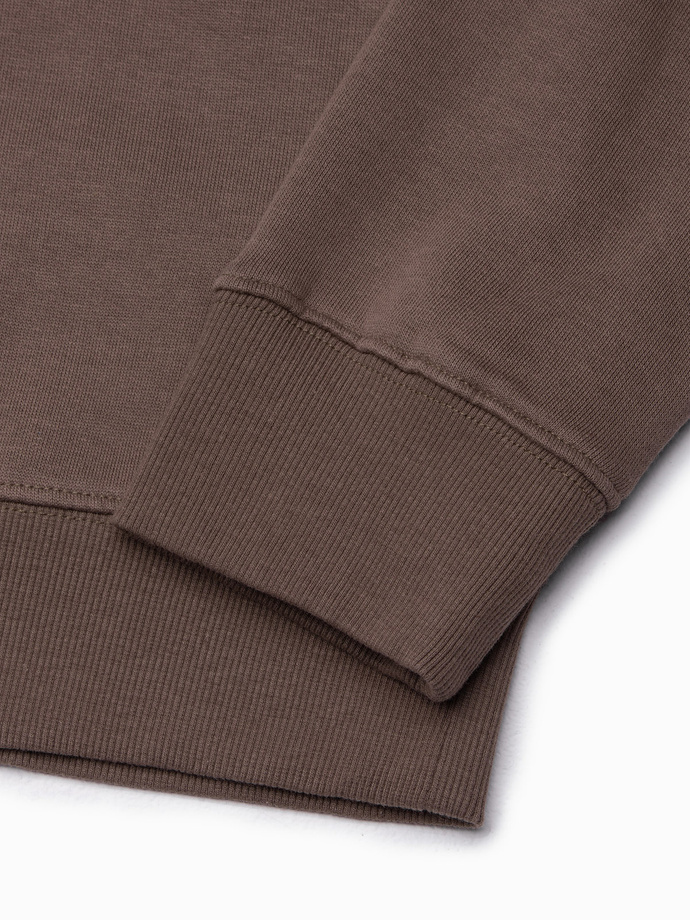 Bluza męska bez kaptura bawełniana - brązowa B1146