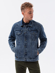 Kurtka męska jeansowa katana - ciemny jeans OM-JADJ-0123