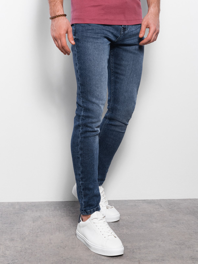 Spodnie męskie jeansowe SKINNY FIT -  granatowe V1 OM-PADP-0101