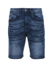 Krótkie spodenki męskie jeansowe - ciemnoniebieskie V3  OM-SRDS-0113