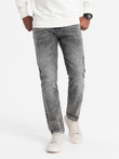 Spodnie męskie jeansowe STRAIGHT LEG - szare V4 OM-PADP-0133
