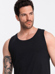 Męska bawełniana koszulka tank top BASIC – czarna V3 OM-TSBT-0192