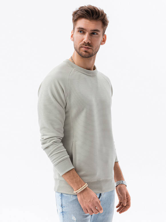 Bluza męska bez kaptura - kremowa V8 B1156