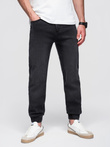 Męskie spodnie jeansowe JOGGERY z klasyczna opaśnicą - czarne V3 OM-PADJ-0265