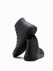 Wysokie buty trampki męskie z gumowym noskiem – czarne V6 OM-FOSH-0138